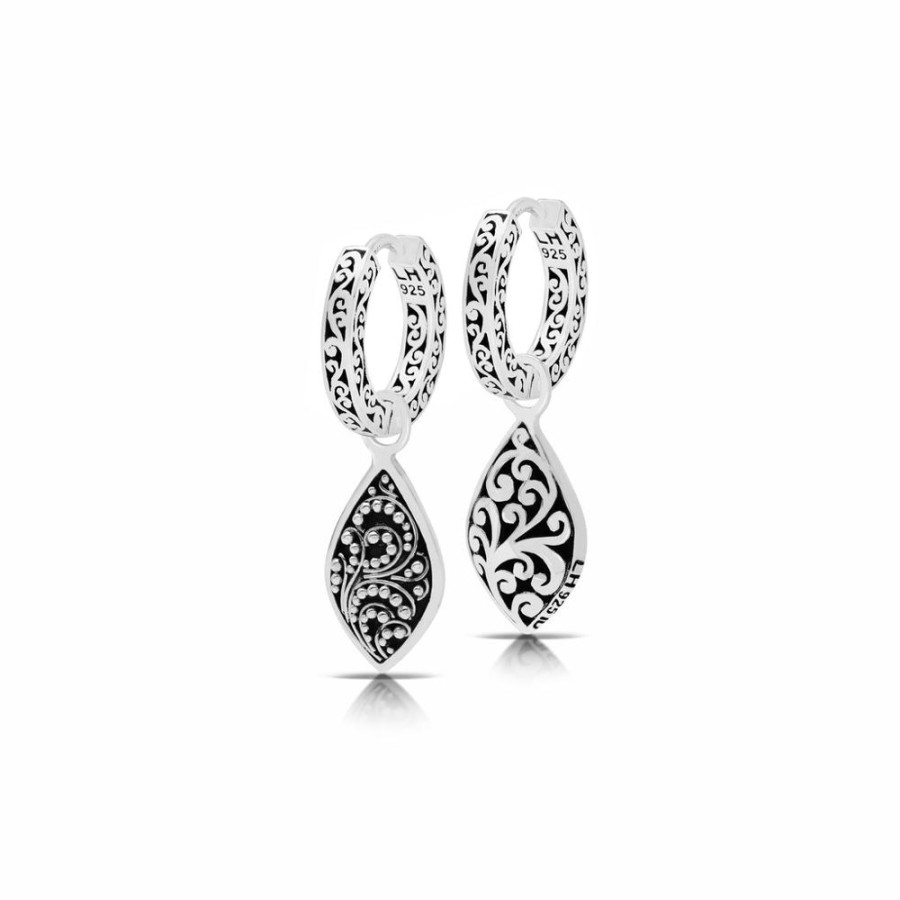 Women Lois Hill | Lh Carved Scroll & Granulated Marquise Drop As Set With Scroll Hoop Earring Charms