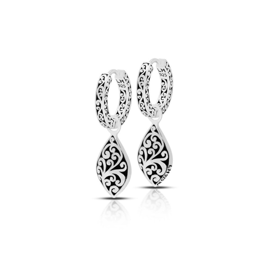 Women Lois Hill | Lh Carved Scroll & Granulated Marquise Drop As Set With Scroll Hoop Earring Charms