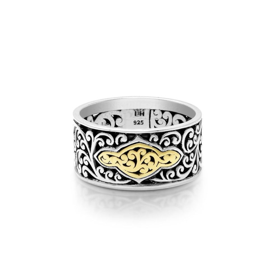 Women Lois Hill | 18K Gold Signature Scroll Sterling Silver Band Ring