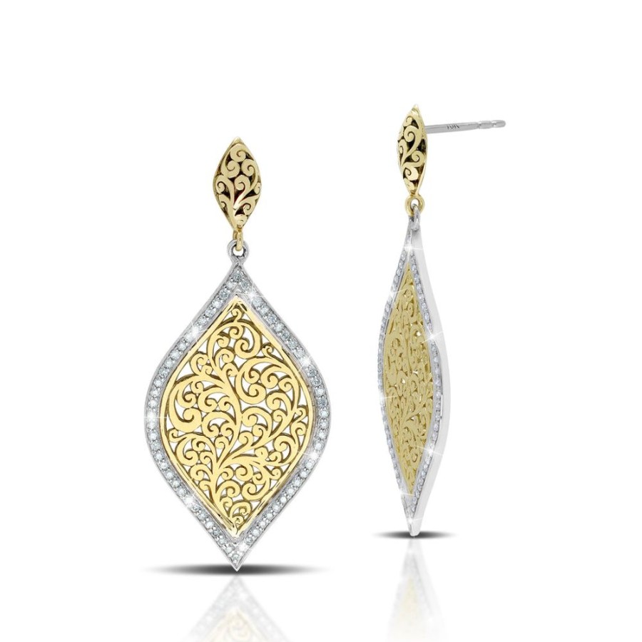 Women Lois Hill | Marquise 18K Gold Drop And Diamond (.62 Cts) Earrings