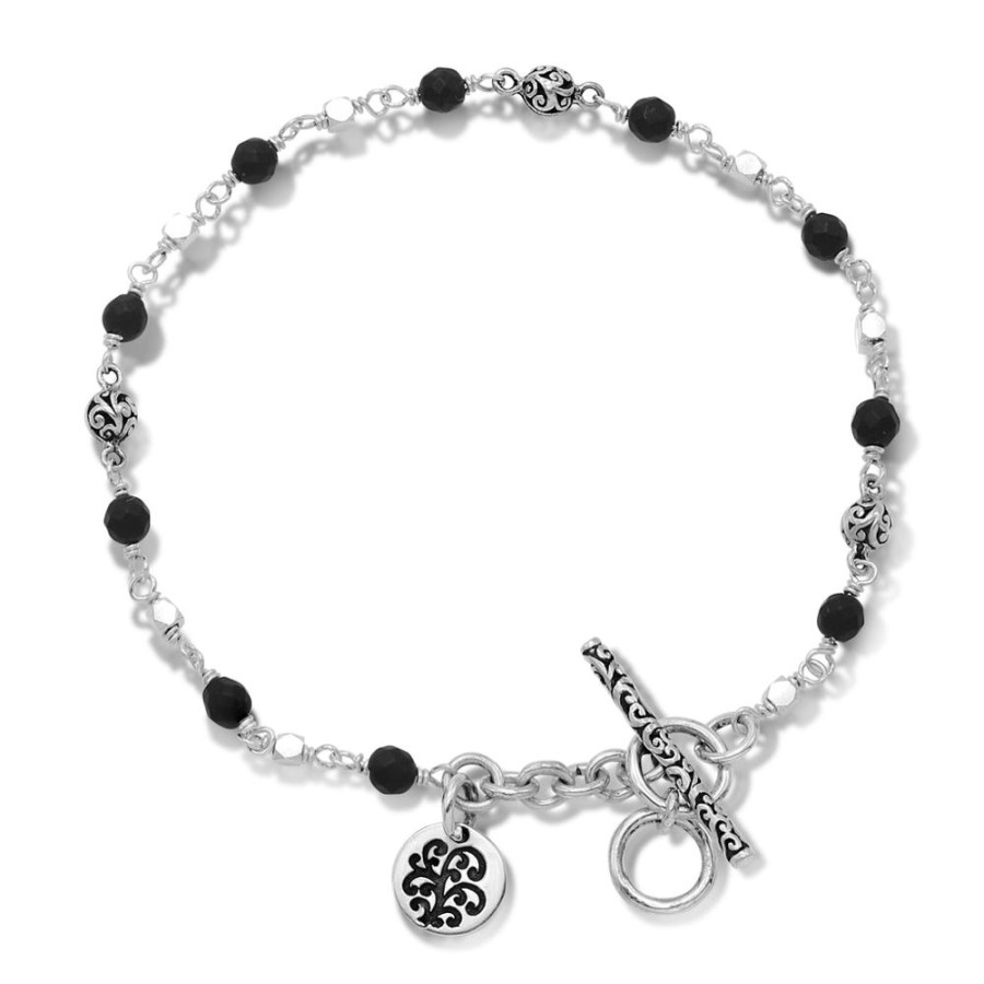 Women Lois Hill | Lh Scroll Bead With Matte Black Onyx 4Mm Wire-Wrapped Bracelet